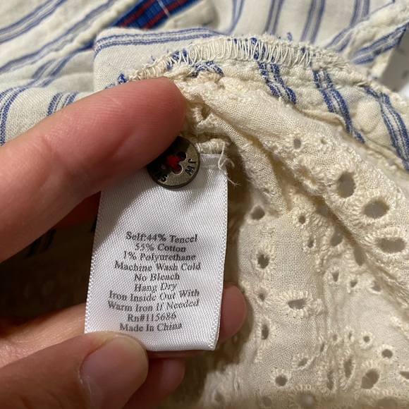 JOHNNY WAS Stunning Relaxed Button Up, Stripe Long-sleeve; Size Small - Picture 7 of 8